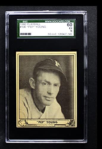1940 Play Ball 106 Pep Young Pittsburgh Pirates (Бейзболна картичка) SGC SGC 5.00 Пирати