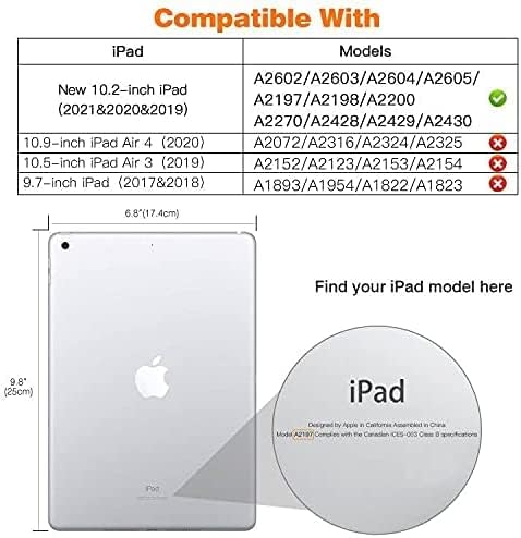 Калъф за iPad 9-ти / 8-ви / 7-то поколение 10.2 инча (освобождаване на 2021/2020/2019) Автоматично включване