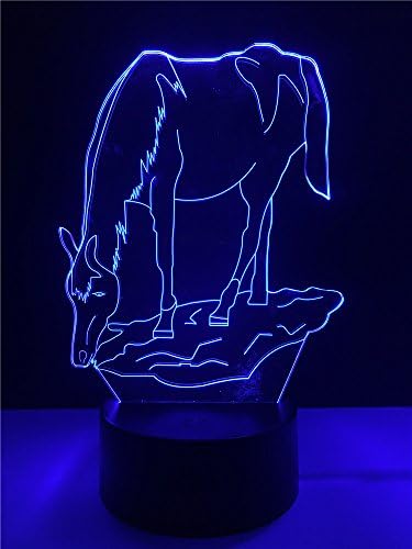 3D Кон лека нощ USB Сензорен Прекъсвач Декор Тенис на Маса Оптична Илюзия Лампи 7 Цвята Променя Светлини Led