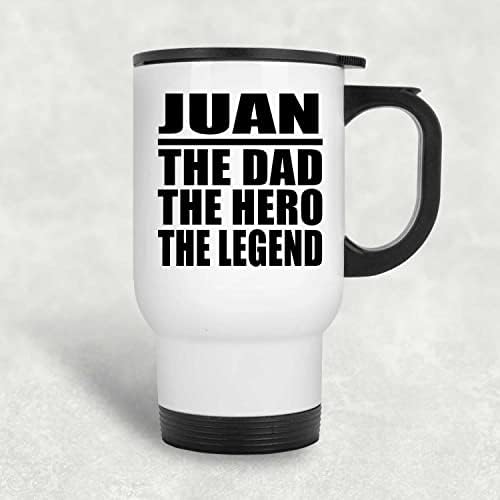 Designsify Хуан Татко Герой на Легенда, Бяла Пътна 14 унция Чаша От Неръждаема Стомана, Изолиран Чаша, Подаръци