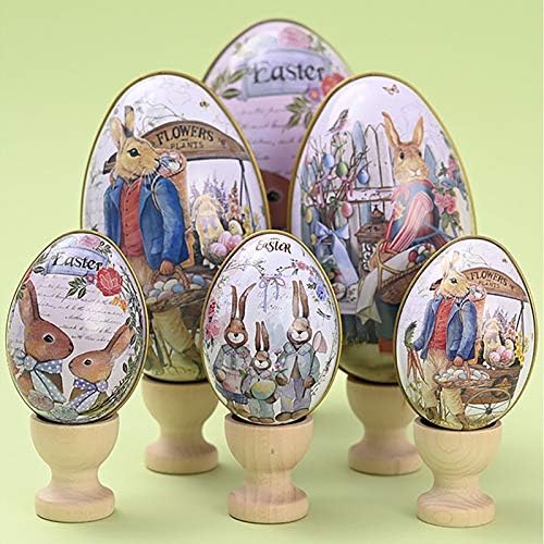 Великденски Декорации в Желязна кутия за Бонбони, Пълнители за Кошници за яйца, Подарък Кутия от Ламарина за