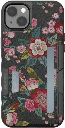 Шик - Ретро цветя - Чанта-портфейл за iPhone 14 Plus - Портфейл Slayer Vol 2 [Тънък + защитно поставка], притежател