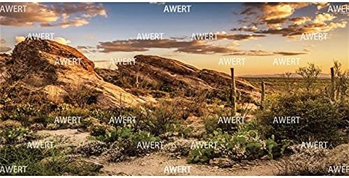 Страхотен Фон за местообитанията на Влечугите Синьо Небе Оазис на Кактус Слънцето и Пустинен Терариум Фон 24x16 инча Здрав Полиестер Фон