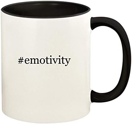 Подарък дрънкулки #emotivity - Хэштег 11 грама, Керамични Цветна Дръжка и Вътрешната част на Кафе Чаши, Черна