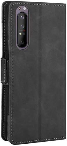 Калъф HualuBro Sony Xperia 1, II, Магнитна Защита на Цялото тяло, устойчив на удари Кожен Калъф-портфейл с панти капак и отделение за карти, Калъф за телефон Sony Xperia 1 II (Черен)