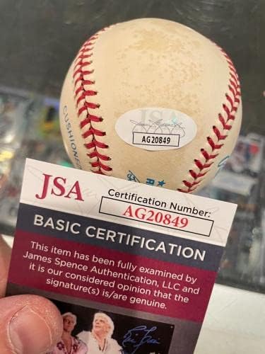 Бейзболни топки с автограф на Джош Джонсън Негър League Single Signed Jsa Toned - Бейзболни топки с автографи