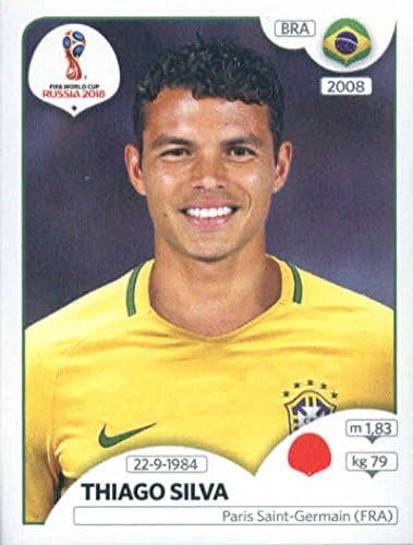 Етикети световното Първенство Панини 2018 Русия #356 Тиаго Силва Бразилия Футболна стикер