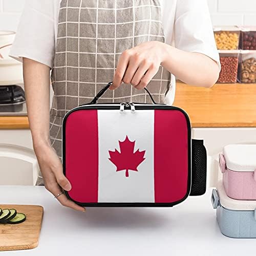Канадски Флаг Множество Чанта-Тоут За Обяд Изолиран Контейнер-Обяд-Бокс За Офис Работа, Пикник И Пътуване С