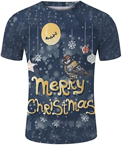 ZDDO/мъжки тениски, Коледни Върхове с принтом Дядо Коледа, Снежинки, Войник, къс ръкав, Забавни Коледни Тениски