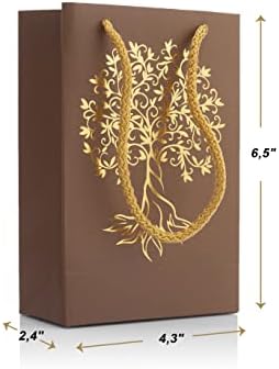 Дървена Кутия за годежни пръстени Lucce с Малко подарочным пакет от хартия, със Златен Огледален ефект, Шарките