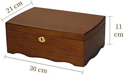 SHYPT Топла Дървена Кутия-Органайзер за Бижута с Ключ, Двуслойни Калъфи За Съхранение на Бижута, Дамски Пръстени, Огърлица, Подарък Кутии
