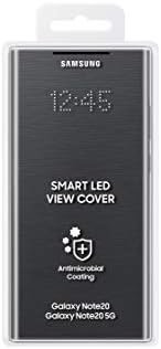 Калъф Samsung Galaxy Note 20 с панти капак-портфейл с led подсветка - black (версия за САЩ)