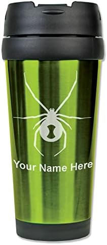 Утайка от Пътна чаша LaserGram на 16 унции Вдовица Spider с Персонализиран Надпис В пакет (Зелена)