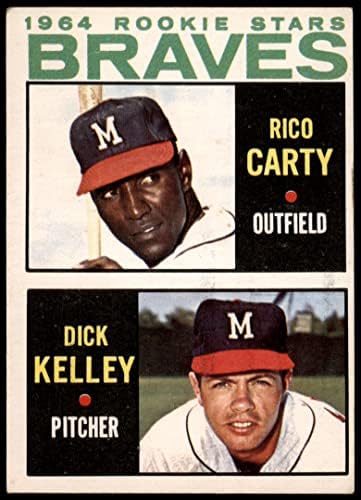 1964 Topps 476 Начинаещи Брейвз Рико Маккарти / Дик Кели Милуоки Брейвз (Бейзболна картичка) VG Braves