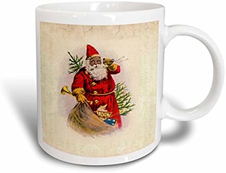Керамична чаша 3dRose mug_62169_1 Илюстрация афроамериканского на Дядо Коледа, 11 грама, Многоцветен