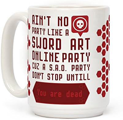 LookHUMAN-Това не е Партия, Подобна на Sword Art Online, Party, Бяла Керамична Кафеена Чаша с тегло 15 грама