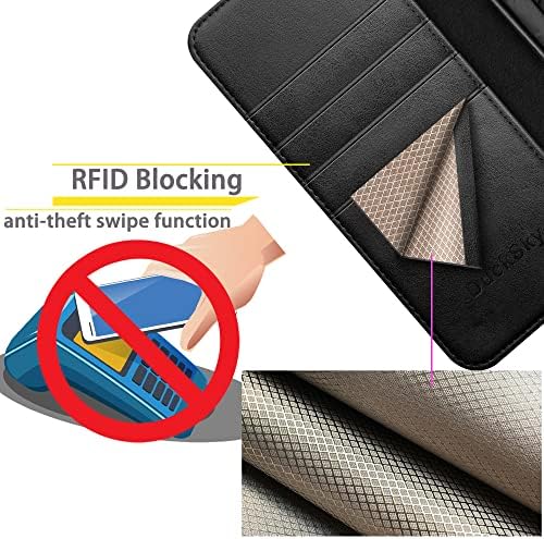 DuckSky за Samsung Galaxy S23 Плюс Чанта-портфейл от естествена кожа 【Заключване RFID】【4 на Притежателя на кредитната