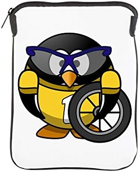 Калъф за iPad 1 2 3 4 Air II Sleeve (двустранен) Малък Кръг Penguin - Колоездач в Жълтата фланелка
