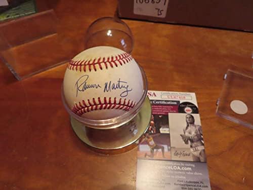 Играта на топка с автограф Рамона Мартинес Доджерса JSA - Бейзболни топки с автографи