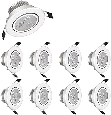 AGIPS Тела широк напрежение 10 бр. led-вградени тавана лампа, Студен Топъл Натурален Бял лампа 6 W с регулируема