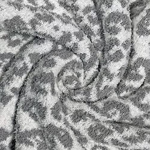 Ултра Меко Плюшевое Сиво Бяло Леопардовое Одеяло 50x60 инча Пушистое Обръща Уютно Одеало под формата на Леопард