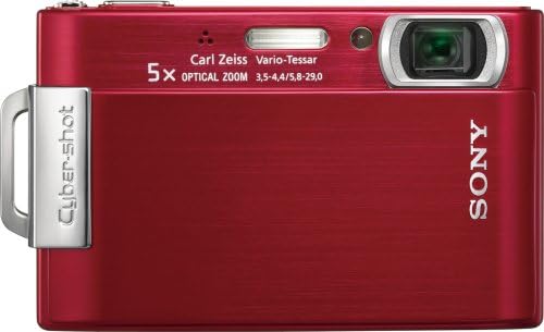 Цифров фотоапарат Sony Cybershot DSC-T200 8.1 Mp с 5x оптично увеличение и функция за стабилизация на изображението Super Steady Shot (червен)