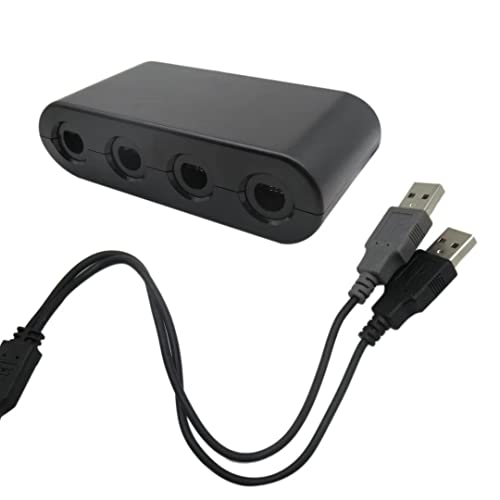 Адаптер за Gamecube контролер с 4 порта, който е съвместим с конзола Nintendo Wii U и PC Black Vicue