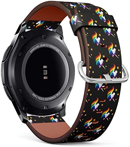 Съвместим с Samsung Gear S3 Frontier/Classic - Кожена каишка за часовник, каишка за китката-гривна с быстросъемными
