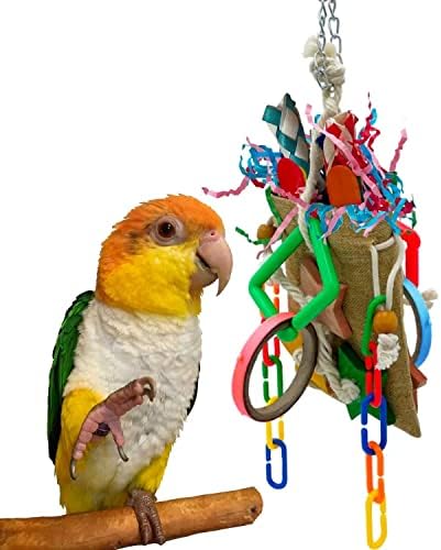 GILYGI Bird Лъки Bag Toys - Чанта за Хранене на птици с набор от Дъвчащи играчки за малки и Средни папагали,