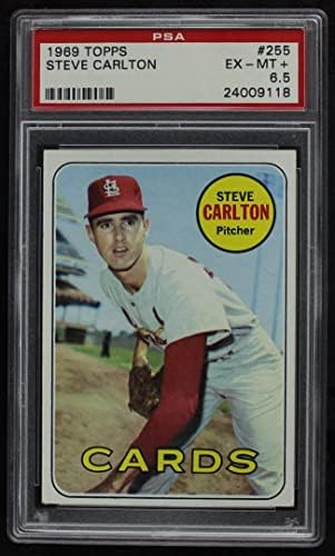 1969 Topps # 255 Стив Карлтън Сейнт Луис Кардиналс (Бейзболна картичка) PSA PSA 6.50 Кардиналс