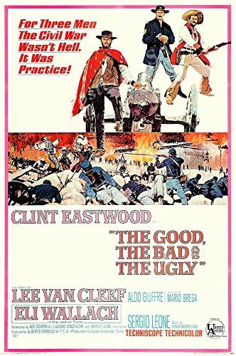 Постери на САЩ - Лъскав плакат на филма добрият, лошият и Грозната - FIL014 (24 x 36 (61 cm x 91,5 см))