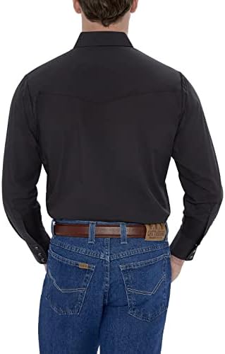 Мъжки Однотонная риза в западен стил ELY CATTLEMAN с дълъг ръкав