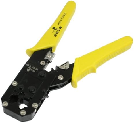 Aexit Жълт Пластмасов Ръчен Инструмент С дръжка с покритие 8P8C 6P6C, RJ-45, RJ11 Клещи Клещи Обжимные