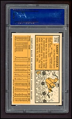 1963 Topps 210 Санди Куфакс Лос Анджелис Доджърс (Бейзбол карта) PSA PSA 7.00 Доджърс