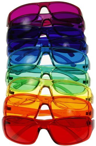 Очила за цветотерапия биоволнами, Слънчеви очила с малки размери, Определени от 9 цвята