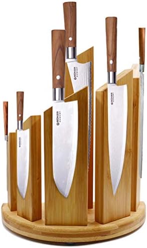 Lunchbox.com Магнитен Държач за ножове от масивно дърво, Стойка за съхранение на Кухненските Ножове Безопасно