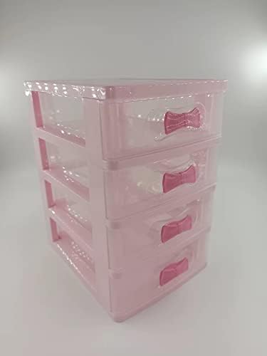 Скъпа кутия за съхранение за момичета WQURC с многослойными Чекмеджета за приемане на масата с розова дръжка
