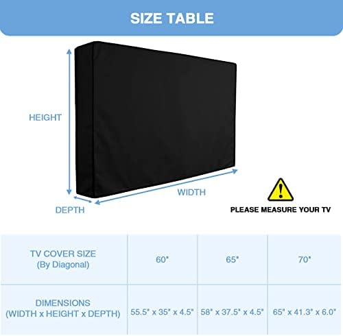 Външния калъф за телевизор Geniff Водоустойчив с преден капак за телевизор с диагонал на екрана 65 инча, плат