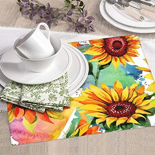 Подложка за сушене на чинии с Подсолнухом в Акварельном стил за кухня, Цветни Впитывающий Подложка за сушене