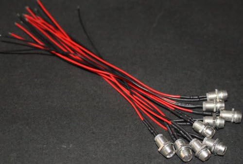 200шт x5 мм, Предварително жична led с притежателя на Предварително кабелна притежателя LED червен 12 на 20