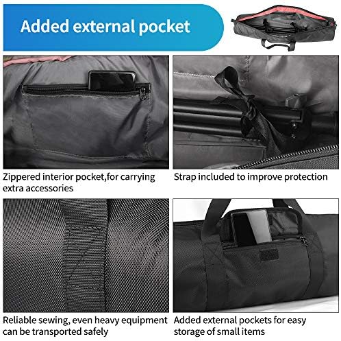 Чанта за носене на статив HEMMOTOP 31,5x7x7 инча/80x18x18 см, Сверхпрочная, с чанта за съхранение и пагон, Мека