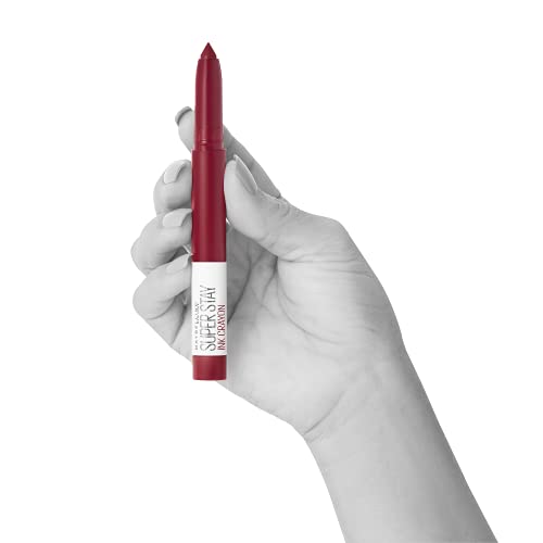 Maybelline Lipstick, Устойчив Матиран молив за устни, Устойчива на Тъмно-Червено червило, с прецизен Апликатор