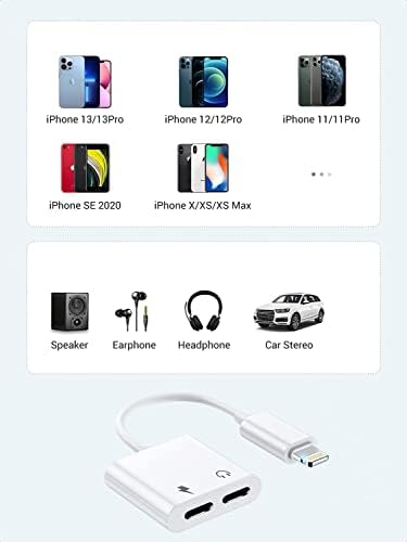 [Сертифициран от Apple Пфи] 2 комплекта Адаптер за слушалки Dual Lightning за iPhone Ивица на Аудио и зареждане