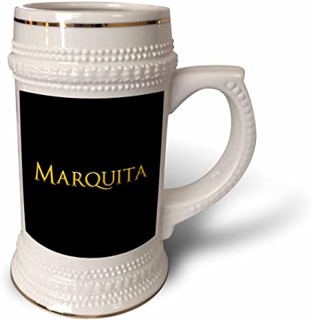 3роза Маркита, често срещано женско име в Америка. Жълт, черен подарък. - Чаша за стейна на 22 унция (stn-364262-1)