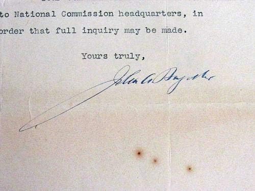 Джон А. Хейдлер Президент Nl Baseball Подписа Авто Винтажным Писмо Jsa Loa през март 1920 г. - Бейзболни Топки