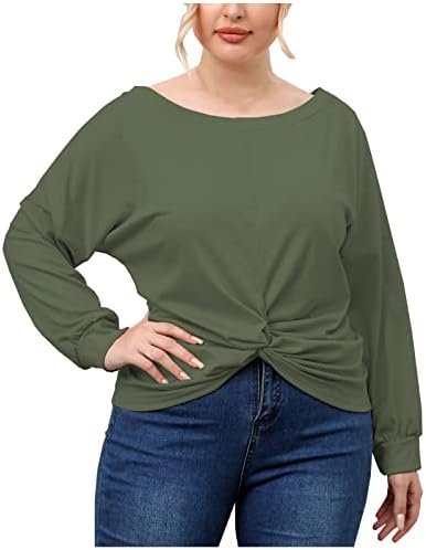 Плюс Размер, Риза с дълъг ръкав, Дамски Ежедневни Секси Мода Лято Однотонная Тениска с Неправилна Форма с Голям