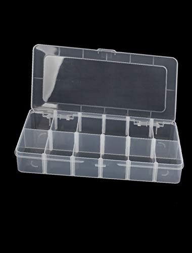 X-DREE Пластмасова Кутия за съхранение на бижута и електронни компоненти с 12 отделения, Калъф-контейнер (Plástico
