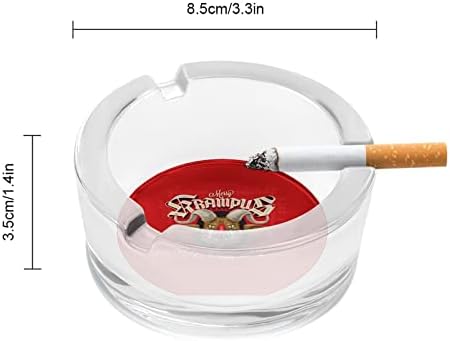 Стъклен Пепелник Весела Krampus за Цигари, Кръгли Пепелници за Дома, Офиса и Ресторанти