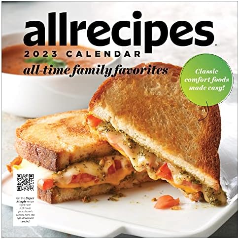 TF PUBLISHING Allrecipes: Постоянни семейни любими Стенен календар за 2023 година за 12 месеца | Голям стенен