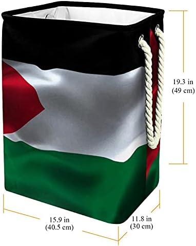 Начало Количка за бельо с една вълнообразна Флага на ивицата Газа, Сгъваема Кошница за Дрехи, Маркови Кофа за